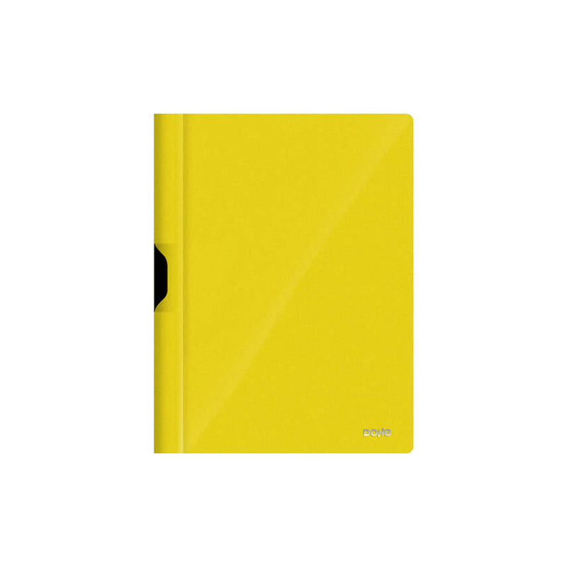 Dohe Dossier con Clip Metalico - Tamaño A4 - Fabricado en Polipropileno Opaco de 350 Micras - Color Amarillo