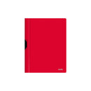 Dohe Dossier con Clip Metalico - Tamaño A4 - Fabricado en Polipropileno Opaco de 350 Micras - Color Rojo