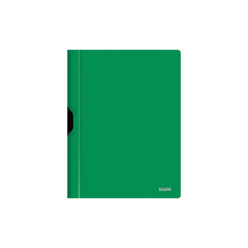 Dohe Dossier con Clip Metalico - Tamaño A4 - Fabricado en Polipropileno Opaco de 350 Micras - Color Verde