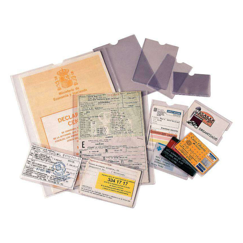Esselte Pack de 100 Portacarnets Tamaño 93x138mm - Transparente Acabado Liso