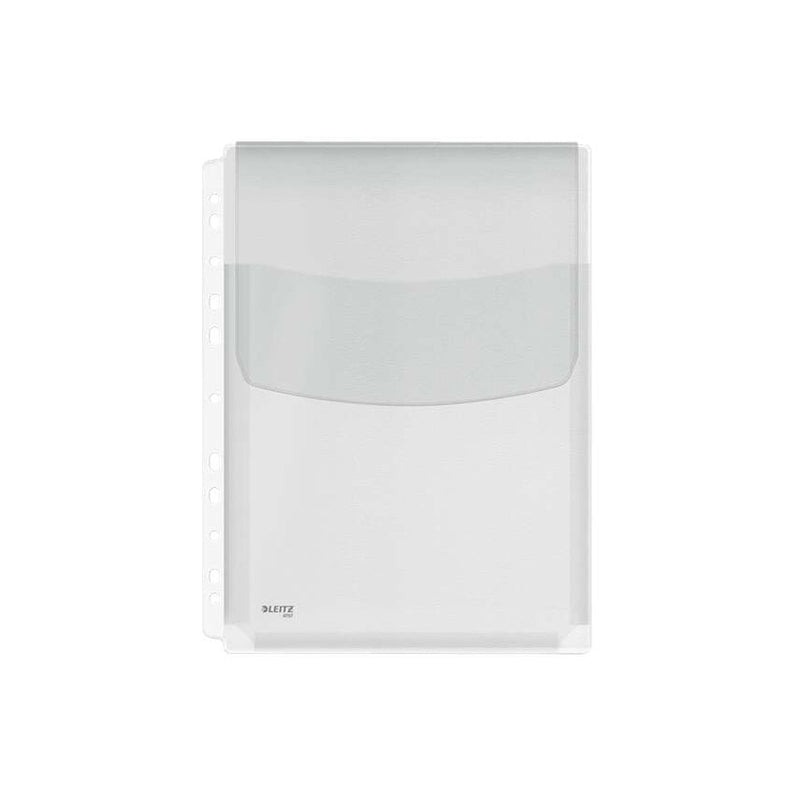 Leitz Pack de 5 Fundas Fuelle con Solapa A4 Multitaladro 11 - Capacidad 200 Hojas - Fabricada en PVC de 170 Micras - Expansibles hasta 20mm - Textura Lisa