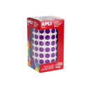 Apli Gomets Redondos Lila Ø 10.5mm - 59 Hojas Pretroqueladas - 5192 Gomets por Rollo - Ideal para Escuelas y Talleres Infantiles