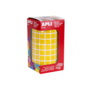 Apli Gomets Cuadrados Amarillos - 10x10mm - 59 Hojas Pretroqueladas - 6372 Gomets por Rollo - Ideal para Escuelas y Talleres Infantiles - Normas EN-71 y FSC - Adhesivo Base Agua - Materiales 100% Reciclables