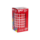Apli Gomets Cuadrados Rojos - Tamaño 10x10mm - 59 Hojas Pretroqueladas - 6372 Gomets por Rollo - Adhesivo Base Agua - Cumple Normas EN-71 y FSC