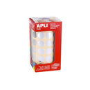 Apli Gomets Redondos Plata Metalizado Ø 15mm - 59 Hojas Pretroqueladas - 2832 Gomets por Rollo - Desarrolla Psicomotricidad Fina