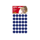 Apli Bolsa de 180 Gomets Redondos Ø 20mm - Adhesivo Permanente - Desarrollo de Habilidades y Creatividad - Ideal para Escuelas Infantiles - Color Azul Oscuro