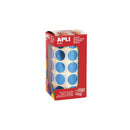 Apli Gomets Redondos Azul Metalizado Ø 20mm - 59 Hojas Pretroqueladas - 1770 Gomets por Rollo - Ideal para Escuelas y Talleres Infantiles - Cumple Normas EN-71 y FSC