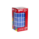 Apli Gomets Rectangulares Azules - 20x10mm - 59 Hojas Pretroqueladas - 3540 Unidades por Rollo - Ideal para Actividades Infantiles - Cumple Normas EN-71 y FSC