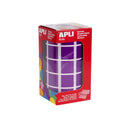 Apli Gomets Cuadrados Lila - 20 x 20mm - 59 Hojas Pretroqueladas - 1770 Gomets por Rollo - Ideal para Escuelas y Talleres Infantiles - Normas EN-71 y FSC - Adhesivo Base Agua - Materiales 100% Reciclables