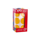 Apli Pack de 708 Gomets Redondos Ø 33mm - 59 Hojas Pretroqueladas - Adhesivo Permanente - Ideal para Escuelas Infantiles y Colegios - Color Amarillo