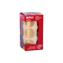 Apli Gomets Redondos Oro Metalizado - Ø33mm - 59 Hojas Pretroqueladas - 708 Gomets por Rollo - Cumplen Normas EN-71 y FSC - Adhesivo Base Agua - Libre de Disolventes - Papeles ECF - Materiales 100% Reciclables
