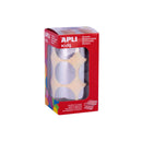 Apli Gomets Redondos Plata Metalizado - Ø33mm - 59 Hojas Pretroqueladas - Adhesivo Base Agua - Normas EN-71 y FSC