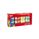 Apli Pack de 2.256 Gomets Redondos Ø 33mm - 4 Rollos de 564 Gomets - Adhesivo Permanente - Ideal para escuelas Infantiles y Colegios - Colores Metalizados Surtidos