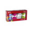 Apli Pack de 4 Rollos de Gomets Redondos Ø 45mm - 1416 Gomets por Pack - Adhesivo Permanente - Desarrollo de Habilidades en Niños Pequeños - Colores Surtidos