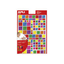 Apli Pack de 732 Gomets Cuadrados - Adhesivo Removible - Acabado Metalizado - Ideales para Escuelas Infantiles - Desarrollo de Habilidades y Creatividad - Colores y Tamaños Surtidos