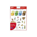 Apli Pack de 276 Gomets con Tematica El Reciclaje - Adhesivo Removible - Ilustraciones Divertidas - Ideal para Escuelas - 100% Reciclables