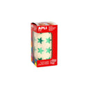 Apli Gomets Estrella Verde Metalizado - Tamaño 19.5mm - 1416 Gomets por Rollo - Adhesivo Permanente - Ideal para Escuelas y Talleres Infantiles - Cumple con Normas de Calidad y Seguridad