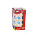 Apli Gomets Estrella Azul Metalizado - Tamaño 19.5mm - Adhesivo Permanente - 1416 Gomets por Rollo - Ideal para Actividades Creativas con Niños
