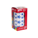 Apli Gomets Estrella Azul - 12.5mm y 19.5mm - Adhesivo Permanente - 59 Hojas Pretroqueladas - 2.360 Gomets por Rollo