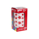Apli Gomets Estrella Rojos - 12.5mm y 19.5mm - Adhesivo Permanente - 59 Hojas - 2360 Gomets por Rollo - Ideal para Desarrollar Habilidades y Cumplir Normas de Calidad y Seguridad