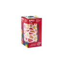 Apli Kids Rollo de 2460 Gomets Mosaico - Adhesivo Base Agua - Libre de Disolventes - Materiales 100% Reciclables - Colores Rojo, Naranja y Amarillo