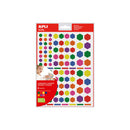 Apli Gomets Hexagonales Removibles - 3 Tamaños Surtidos - 624 Gomets por Bolsa - Desarrollo de Habilidades y Creatividad - Colores: Verde, Amarillo, Lila, Rojo, Naranja, Rosa y Azul - Pack 10 unidades