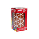 Apli Gomets Triangulares Marron 20x20x20mm - 59 Hojas Pretroqueladas - 2832 Gomets por Rollo - Ideal para Escuelas y Talleres Infantiles - Adhesivo Base Agua y Libre de Disolventes - Cumple con Normas EN-71 y FSC