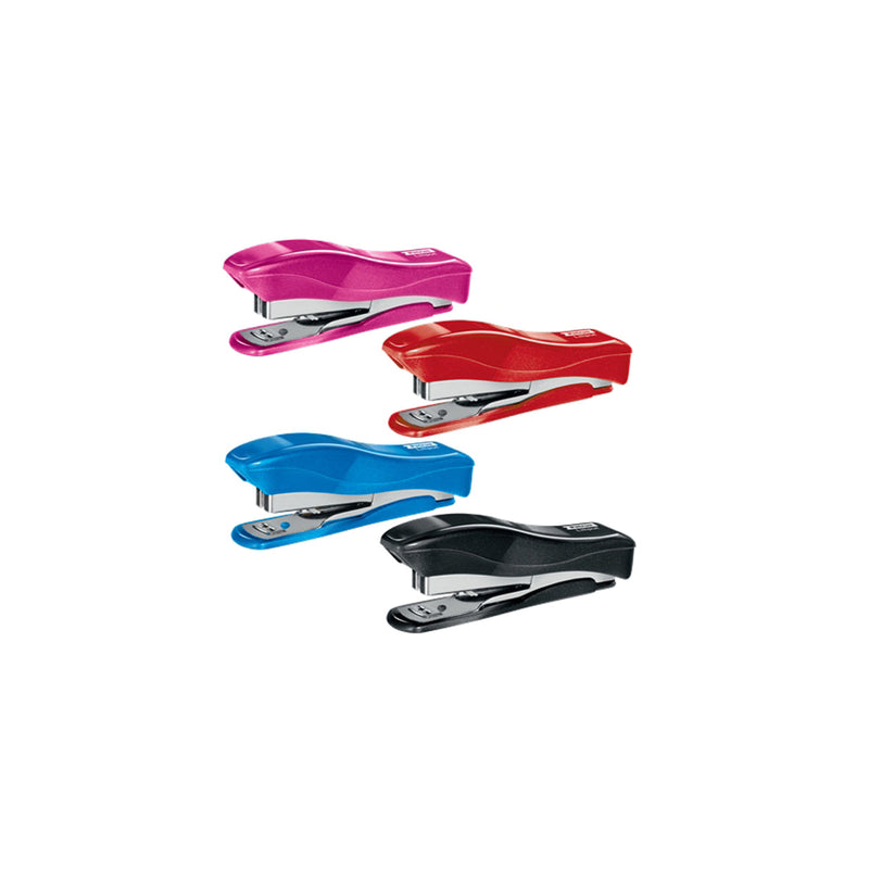Petrus 200 Liliput WOW Grapadora + 1 Caja de 1.000 Grapas 23/6 - Hasta 12 Hojas - Grapas 23/6 - Grapado Cerrado y Clavado - Colores Surtidos