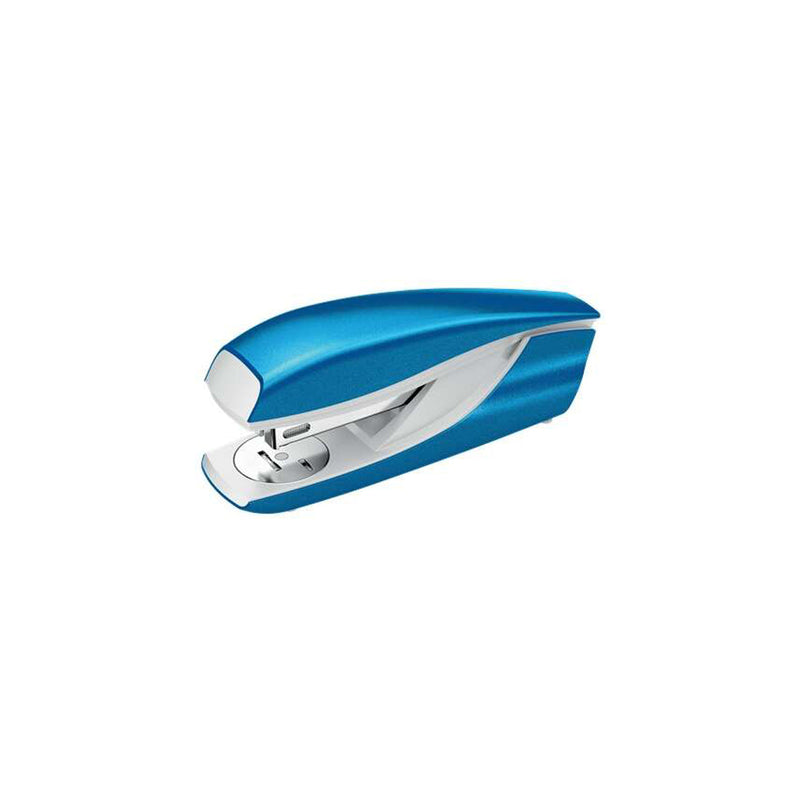Petrus 635 WOW Grapadora Metalica + Caja de 200 Grapas - Hasta 30 Hojas - Extraegrapas Integrado - Grapado Cerrado, Abierto y Clavado - Color Azul Metalizado