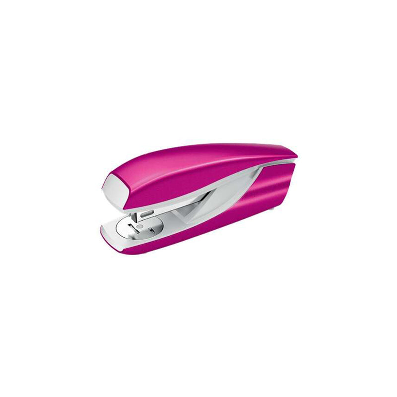 Petrus 635 WOW Grapadora Metalica + Caja de 200 Grapas - Hasta 30 Hojas - Extraegrapas Integrado - Grapado Cerrado, Abierto y Clavado - Color Fucsia Metalizado