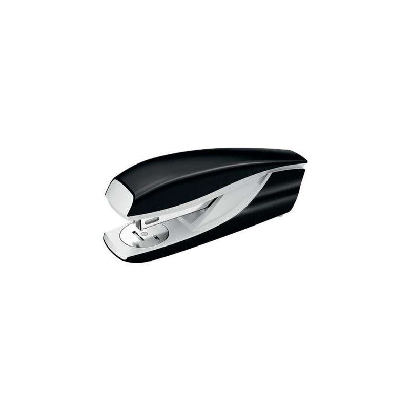 Petrus 635 WOW Grapadora Metalica + Caja de 200 Grapas - Hasta 30 Hojas - Extraegrapas Integrado - Grapado Cerrado, Abierto y Clavado - Color Negro Metalizado