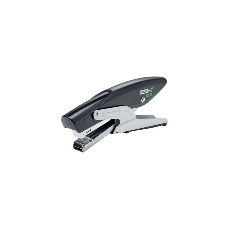 Rapid ECO Grapadora de Tenaza - Fabricadas con un 81% de Plastico Reciclado - Hasta 20 Hojas - Para Grapas 24/6, 26/6 - Grapado y Clavado - Color Negro