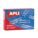 Apli Clips Alambre Nº 4 - 50mm - Acabado Galvanizado Plata - 80 Unidades por Caja - Organiza tus Documentos