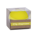 Apli Fluor Collection Dispensador de Clips - Ø 70x60 mm - Tapa Magnetica "Soft Touch" - Incluye 50 Clips Amarillo Fluorescente 28 mm