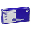 Petrus Caja de 5000 Grapas 26/6 Cobreadas - Hasta 30 Hojas - Patilla de 6mm