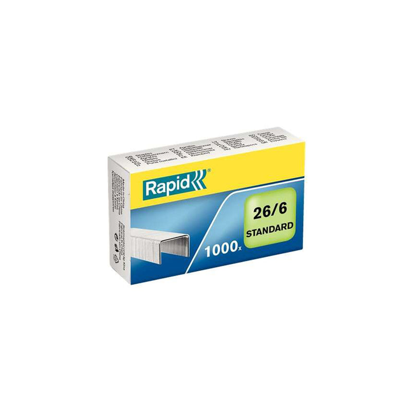 Rapid Confort Caja de 1000 Grapas 26/6 - Hasta 20 Hojas - Alambre Flexible Galvanizado - Patilla de 6mm