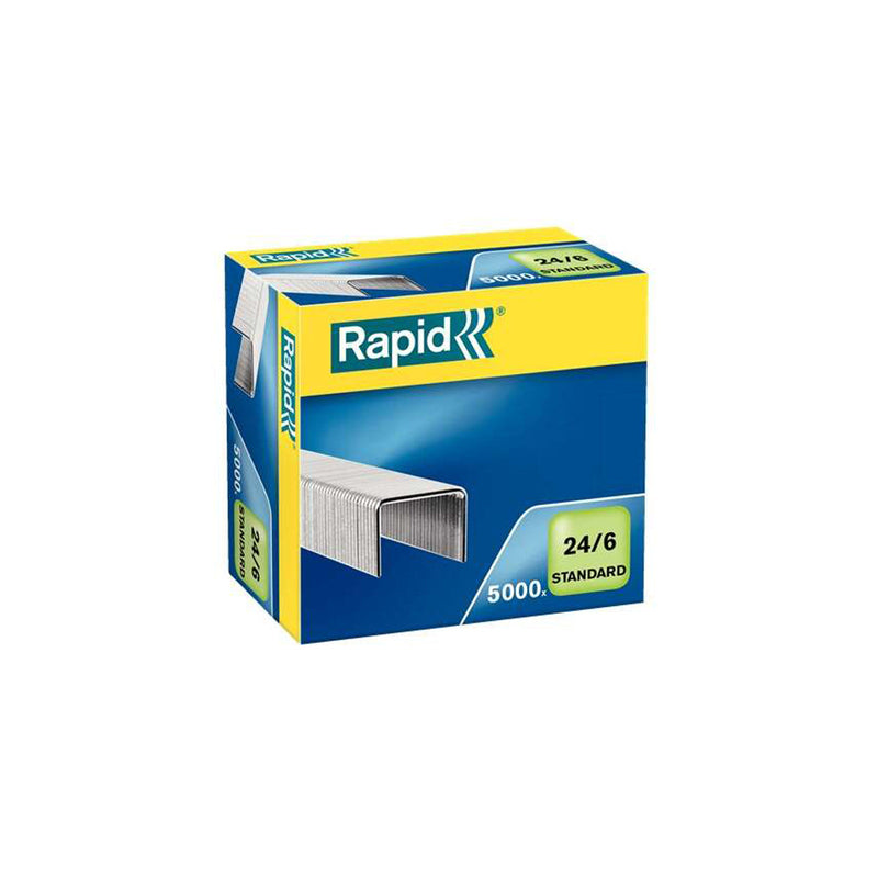 Rapid Confort Caja de 5000 Grapas 24/6 - Hasta 20 Hojas - Alambre Flexible - Patilla de 6mm