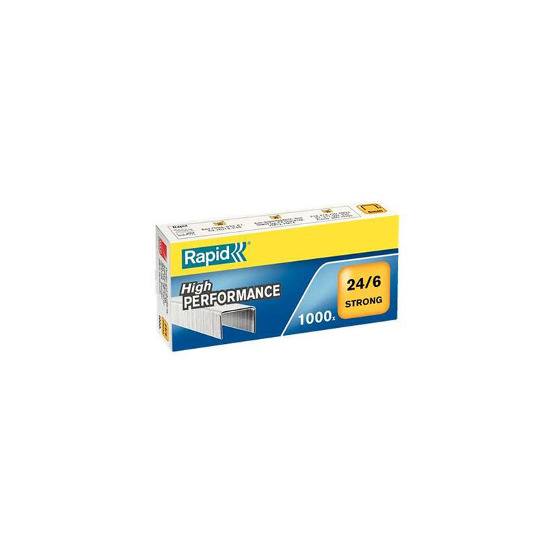 Rapid Strong Caja de 1000 Grapas 24/6 - Hasta 30 Hojas - Alambre Reforzado Galvanizado - Patilla de 6mm