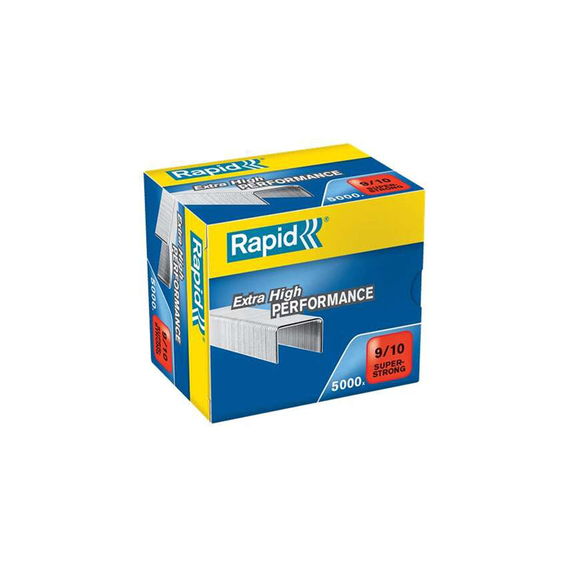 Rapid Super Strong Caja de 5000 Grapas 9/10 - De 40 a 70 Hojas - Alambre Galvanizado Superreforzado - Patilla de 10mm