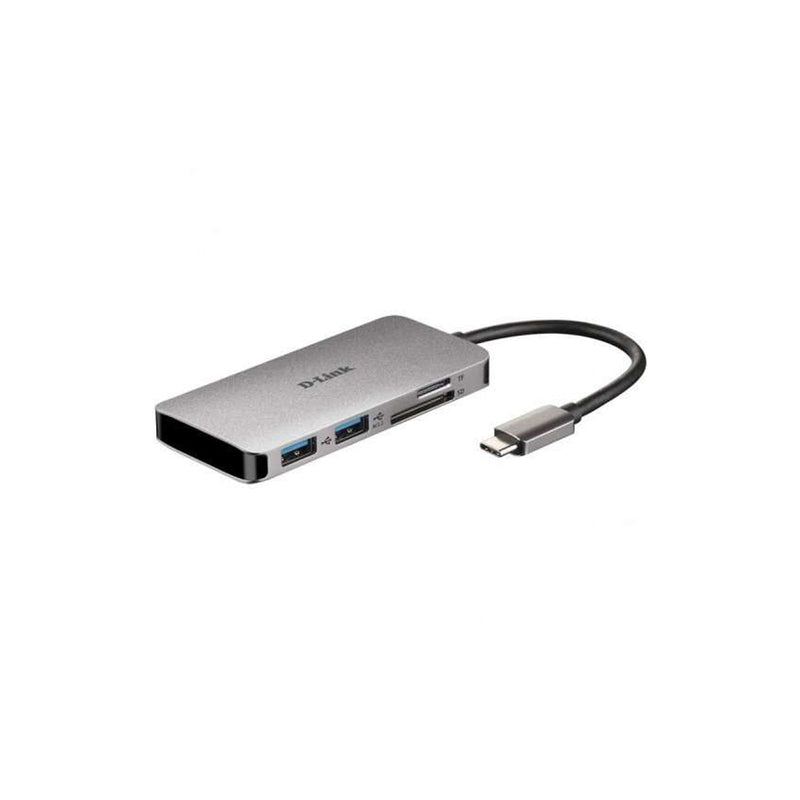 D-Link Hub USB-C 6 en 1 Lector SD, MicroSD, HDMI 4K, USB-C, 2x USB 3.0