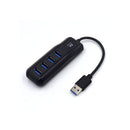 Ewent EW1138 Hub 4 Puertos USB 3.2 - Longitud Cable 15 cm - Velocidad Transferencia max 5Gps - Color Negro