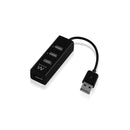 Ewent Hub USB2.0 de Alta Velocidad - USB-A de 4 Puertos - Color Negro