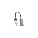 XO HUB018 Adaptador de Red RJ45 a USB 3.0 y USB-C - Color Plata