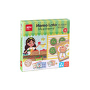 Apli Memo Loto Juego de Memoria y Deduccion - El Objetivo es Completar una Lista de Compra con 4 Articulos de Jugueteria, Fruteria, Panaderia y Floristeria - Fabricado en Madera - A partir de 3 Años