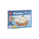 Apli Puzzle Observacion Barco Pirata de 104 Piezas de 5x5cm - Incluye Poster y 3 Fichas - Facil Manejo - Desarrolla Habilidades y Autoestima - Recomendado para Niños a partir de 5 Años