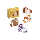 Dohe Pack de 4 Puzzles para Niños de 4/5 Piezas - Tematica Animales - Doble Capa de Carton - Capa Intermedia de Contrachapado - Estimula Imaginacion - A partir de 2 Años