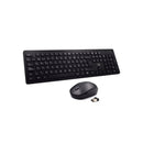 Ewent Pack Inalambrico 2.4hz KB+RATON - Teclado de Oficina con 13 Teclas Multimedia - Raton de Viaje - 1000dpi Unico - Receptor USB-A - 2 Bateria AA (Incluida) - Color Negro