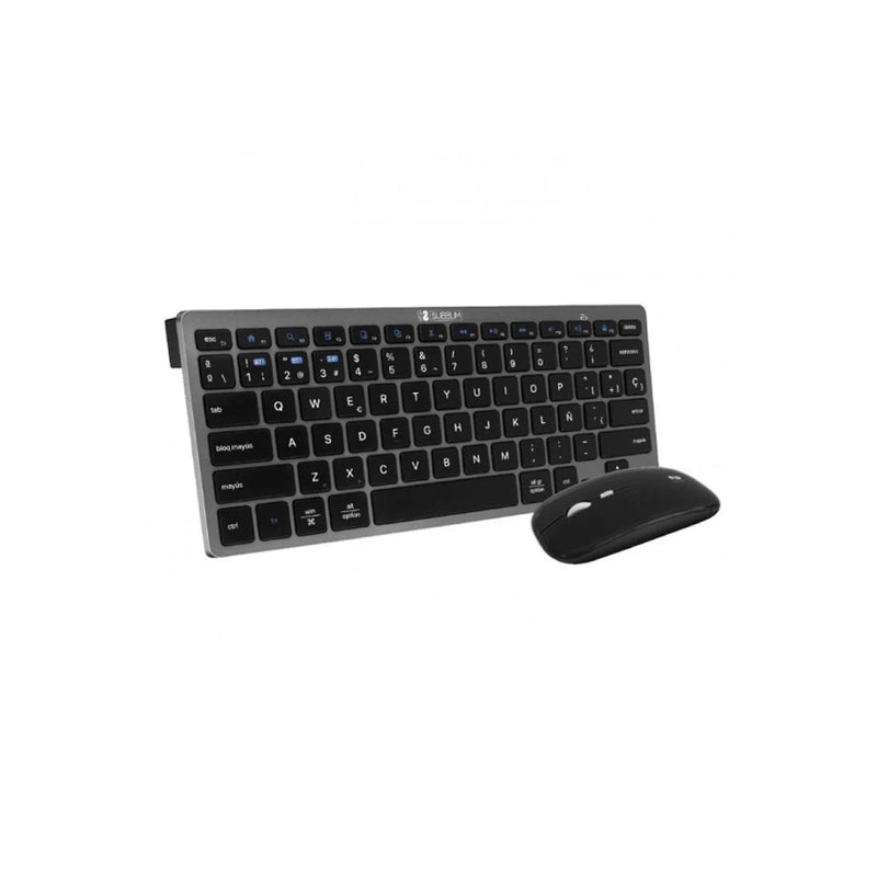 Subblim Combo Multidispositivo - Teclado y Ratón - Tecnología inalámbrica Bluetooth y radiofrecuencia 2.4G - Ratón con batería recargable y 3 niveles de DPI ajustables - Color Negro