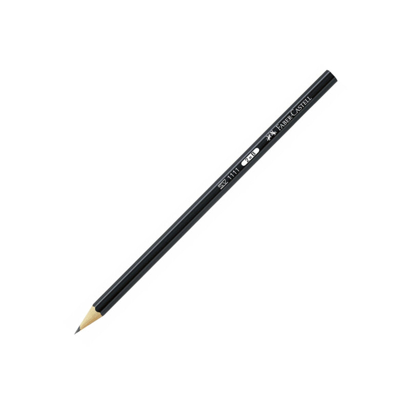 Faber-Castell Castell 1111 Lapiz de Grafito B - Mina Resistente a la Rotura - Cuerpo con Acabado en Negro