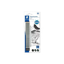 Staedtler Mars Lumograph Charcoal 100C Pack de 3 Lapices de Grafito + Difuminador - Alta Proporción de Carbon y Carboncillo - Graduaciones Surtidas